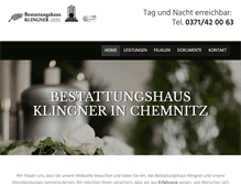 Tablet Screenshot of bestattungshaus-klingner.de